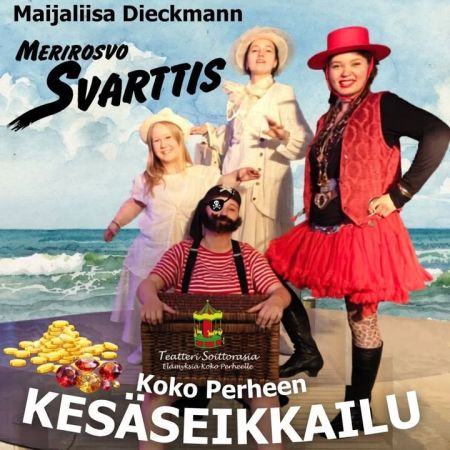 NÄHDÄÄN Pumppaamolla! ⚓️🚢
Merirosvo Svarttis ja ystävät - Koko Perheen Kesäseikkailu 

Teatteri Soittorasian nuoret esiintyjät tuovat Maijaliisa Dieckmannin tunnetun merirosvon lavalle ystävineen. Merirosvo Svarttis asusta Svartholman merilinnoituksessa ja viettää siellä ansaittuja eläkepäiviä. Tästä alkaa kesäseikkailu, josta ei puutu käänteitä, huumoria ja tuttuja hahmoja, kuten Miina ja Juuso Luutanen, Kummitukset ja tietysti Hilja Hirmuinen. 

Maksuttomat esitykset Pumppaamolla  
Lauantaina klo 14 Kerkkoontie 92

Lavalla Kata Suuronen, Mimmi Koski, Oona Valkeapää ja Matilda Raumanni
Ohjaus Pentti Kinosmaa
Käsikirjoitus Maijaliisa Dieckmann 
Esityskieli: Suomi 

Merirosvo Svarttis on Maijaliisa Dieckmannin kirjoittama hauska ja jännittävä lastenkirjasarja, joka sijoittuu Loviisan edustalla sijaitsevaan Svartholman merilinnoitukseen. Alkuperäinen kirjasarja julkaistiin vuosina 1996-2007. Merirosvo Svarttis kirjat löydät kirjastosta ja nykyään myös äänikirjoina ⁠Saga Egmontin julkaisemina. Merirosvo Svarttis - Kesäteatteriesitys nähtiin Teatteri Soittorasian Suomenkylän TeatteriTalon pihapiirissä kesällä 2016. 

TUE & KANNUSTA Nuorten kesätyötä 
Vapaaehtoinen pääsymaksu - Kiitos tuesta ja Elämyksellisiä hetkiä Svarttiksen seurassa 
soittorasia.eventiolive.fi